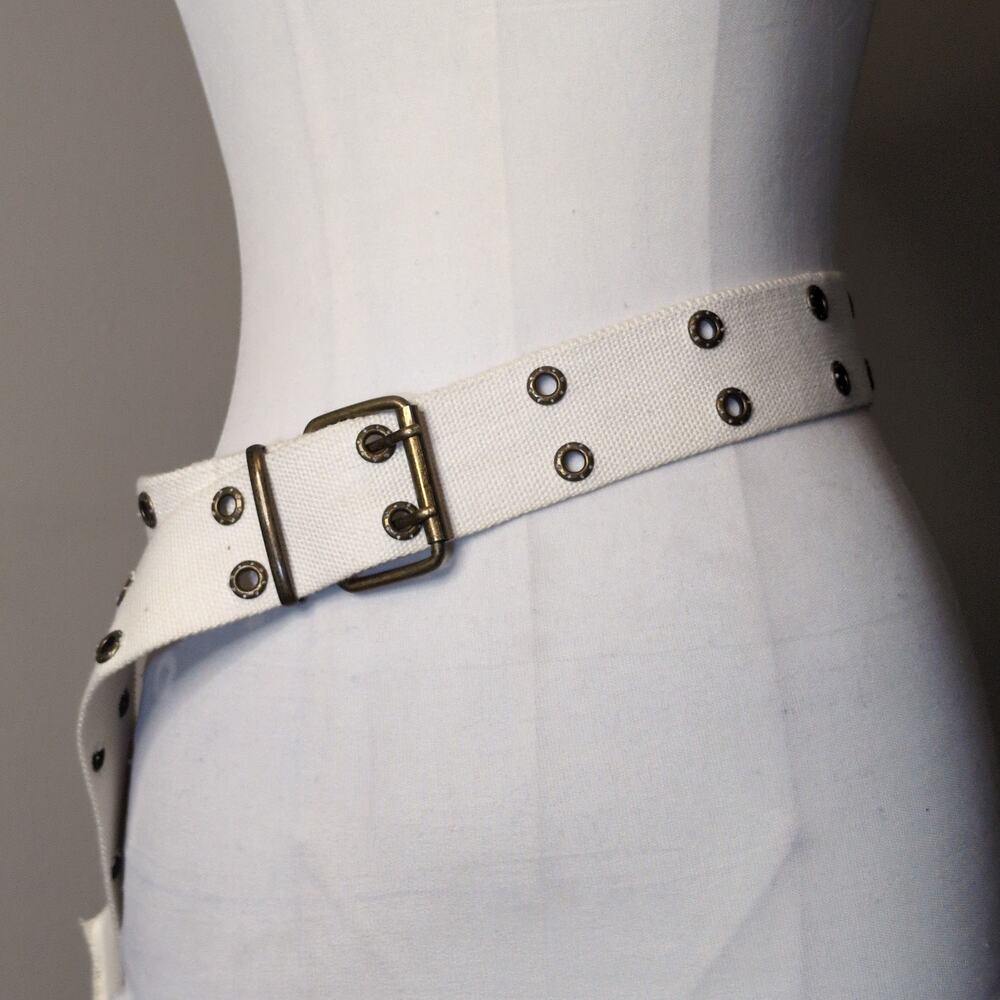 Double Grommet Canvas Grunge Belt